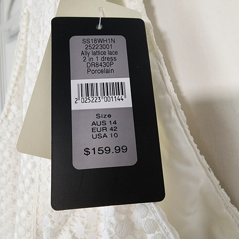 BNWT Ever New Petite White Chiffon Dress Size 10 US - Picture 2 of 6